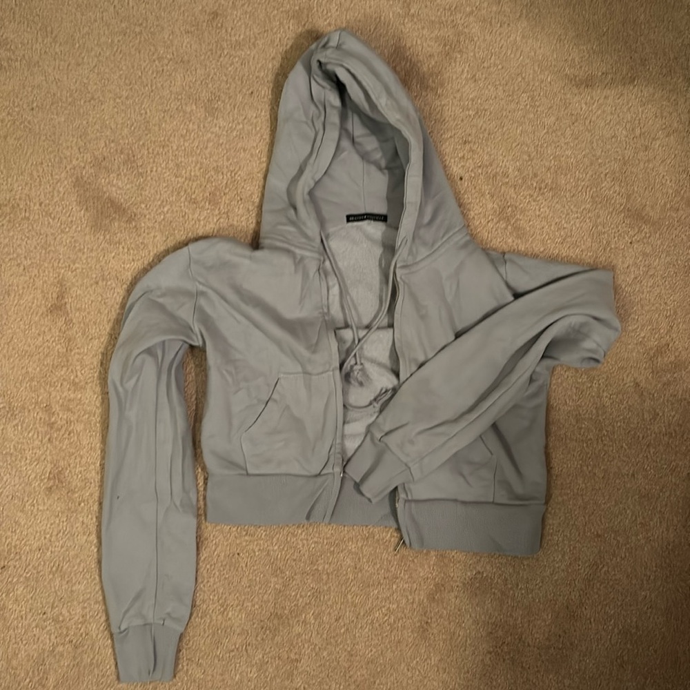 Brandy cropped zip up jacket